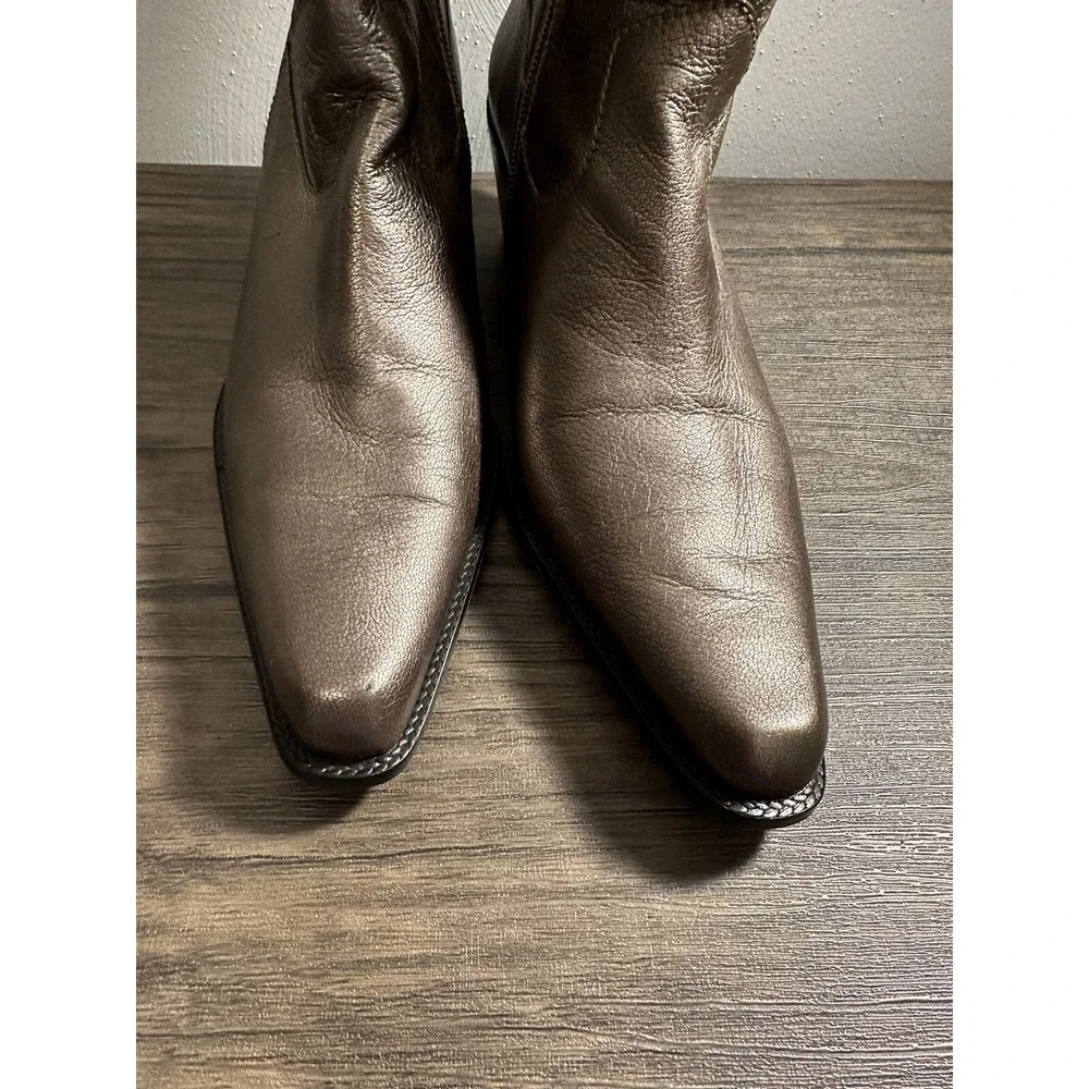 STUART WEITZMAN Women's Leather Whipstitch Trim Western‎ Ankle Boots Size 8 M